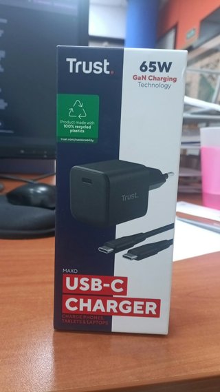 Cargador Rápido Trust Maxo 65W GaN USB-C