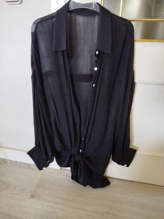 Camisa Larga Negra