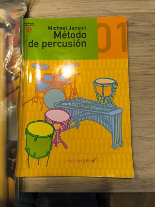 Libro Método de Percusión 01 y Baquetas