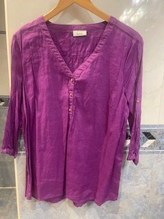 Blusón de lino morado