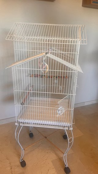 Jaula Grande Blanca con Patas y Ruedas
