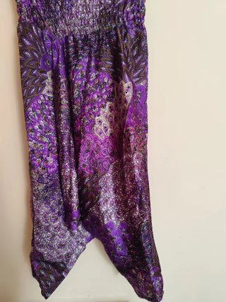 Pantalón Ancho Estampado Morado para mujer