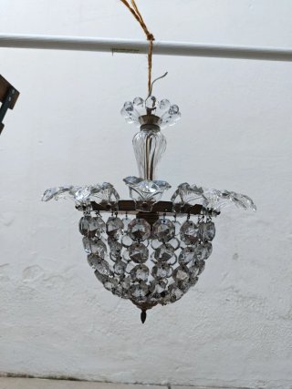 Lámpara antigua cristal vajilla antigua decoración