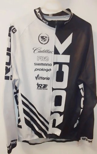 Maillot de ciclismo blanco y negro