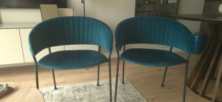 Set de 2 Sillas de Comedor de Terciopelo