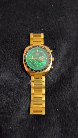 Reloj Siglo XXI Dorado con Esfera Verde