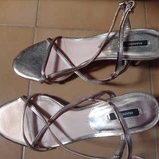Sandalias Mango Plateadas