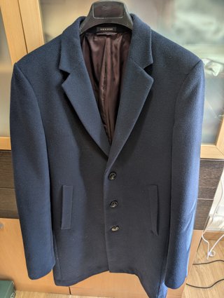 Abrigo paño azul marino Primark Talla M