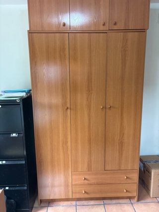 Guardaroba in legno con cassettiera 120x50x39