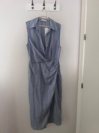 Vestido Mango Azul a Rayas