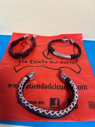 Set de 3 Pulseras Artesanales de Cuero