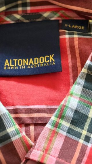Camisa Altona Dock Cuadros Naranja Talla XL