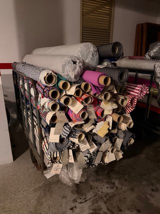 Lote de rollos de tejidos variados (algodon/licra)