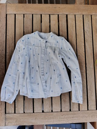 Blusa niña 10-12 años blanca con flores