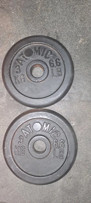 2 Discos de 3kg para barras de 28mm