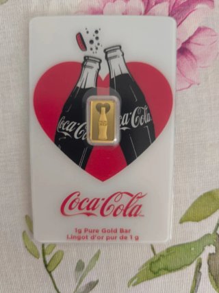 Moneda 1g coca cola 24 kilates