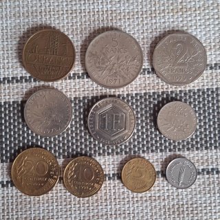 Lote de 10 Monedas Antiguas Francesas