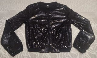 Chaqueta de lentejuelas H&M negra