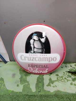Cartel luminoso redondo Cruzcampo