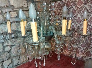 Lámpara Antigua de Cristal Soplado