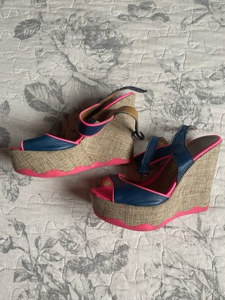 Sandalias de cuña multicolor