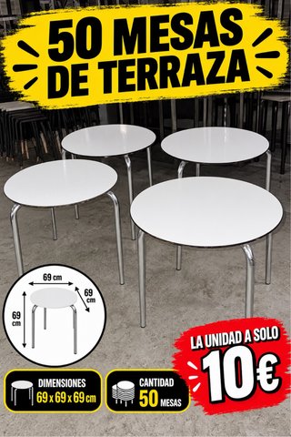 Mesa de Terraza Redonda 69x69x69cm a 10€ cada