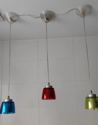 Set de 3 Lámparas Colgantes de cristal