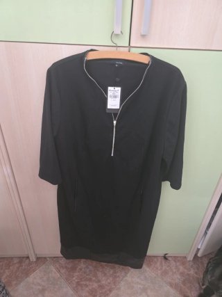 Vestido Negro Couchel Manga Francesa