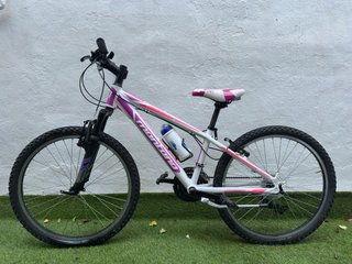 Bicicleta de Montana Blanca y Rosa.