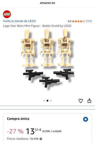 Figuras LEGO Star Wars Battle Droid