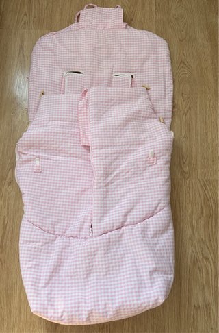 Saco para carro de bebé vichy rosa