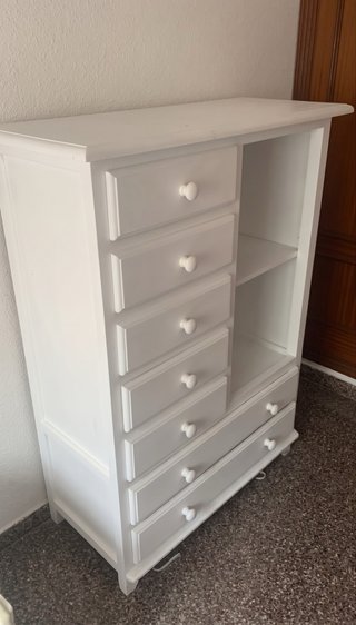 Cómoda Blanca de Madera Maciza
