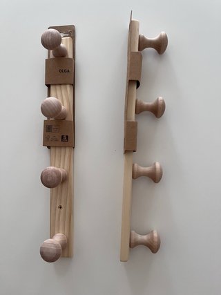 2 Percheros de madera IKEA OLGA
