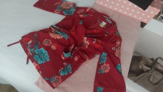 Blusa Kimono Floral Burdeos y Turquesa