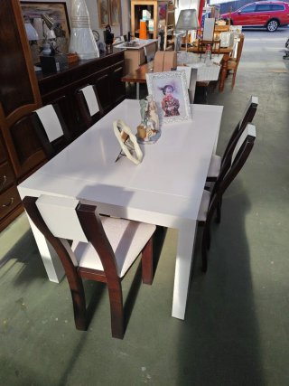 Mesa de Comedor Extensible y 6 Sillas