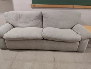 Sofás de dos plazas gris y de una plaza gris
