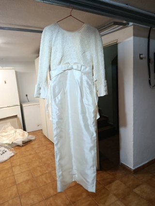 Vestido de novia, talla 38/40, color marfil