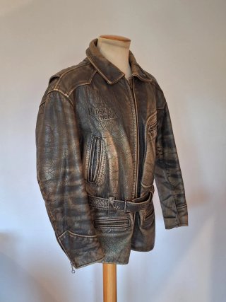Chaqueta de cuero motera Redskins