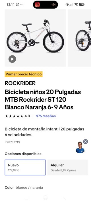 Bicicleta decathlon.CON 2 USOS MTB Rockrider ST 12