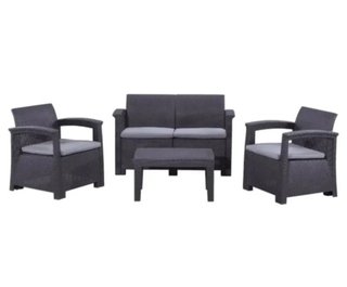 Conjunto de ratán sintético gris Capri Chillvert