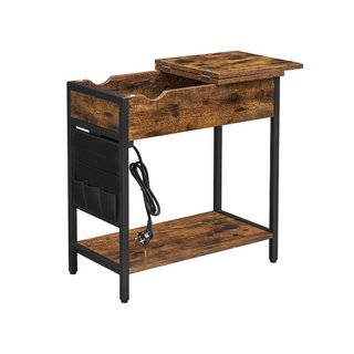 Mesa auxiliar y mesita de noche con enchufes y USB