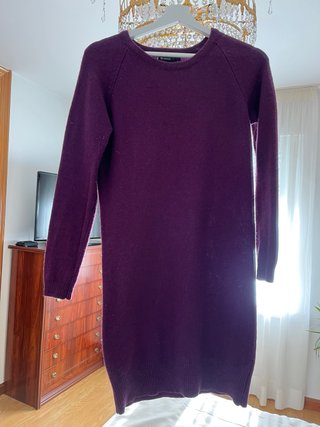 Vestido de punto manga larga morado