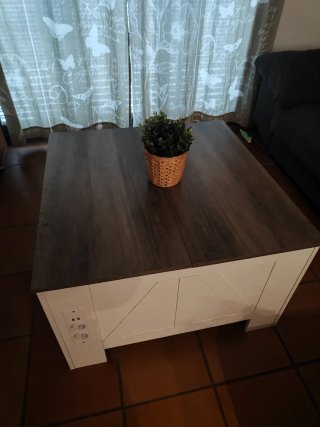 Mesa de centro elevable bicolor