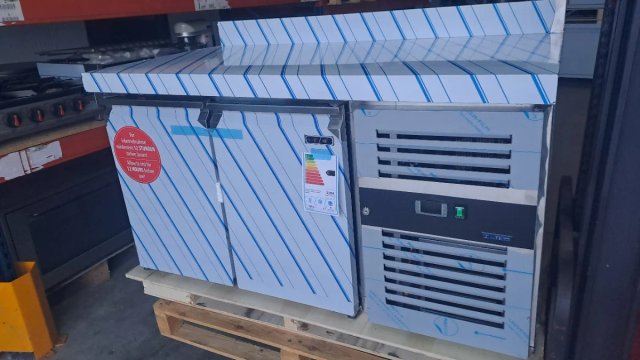 Mesa Fría de 2 Puertas en Acero Inoxidable