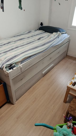 Cama Nido  90x190cm Gris y Blanco como nueva