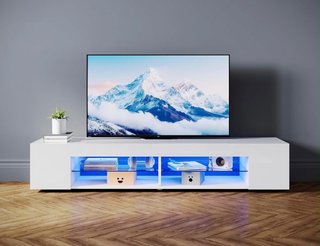 Mueble de Televisión Blanco con Estantes