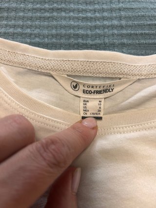 Camiseta Cortefiel Blanca Talla M