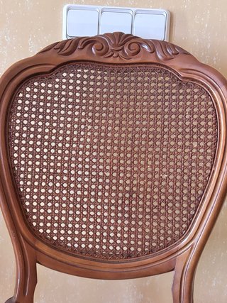 Silla Luis XV de Madera y Ratán