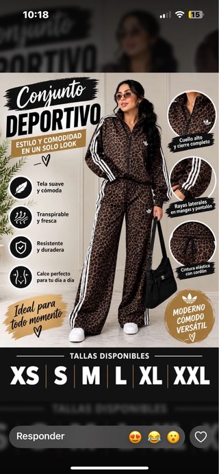 Chándal Adidas Leopardo Mujer Talla S