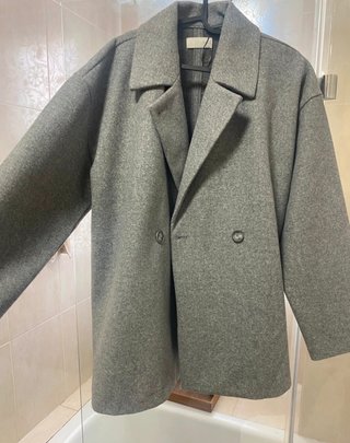 Abrigo Gris Oversize Zara Talla M